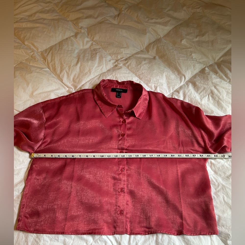 Coral Button-Up Blouse - Picture 4 of 7